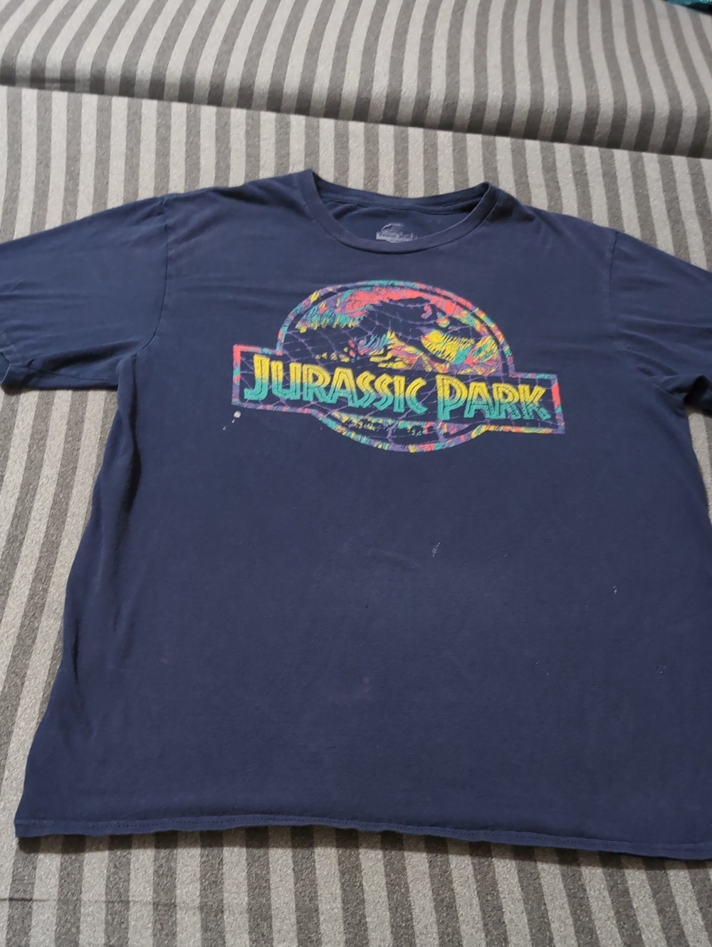 Jurassic Park Colorful Navy Graphic Tee L Licensed